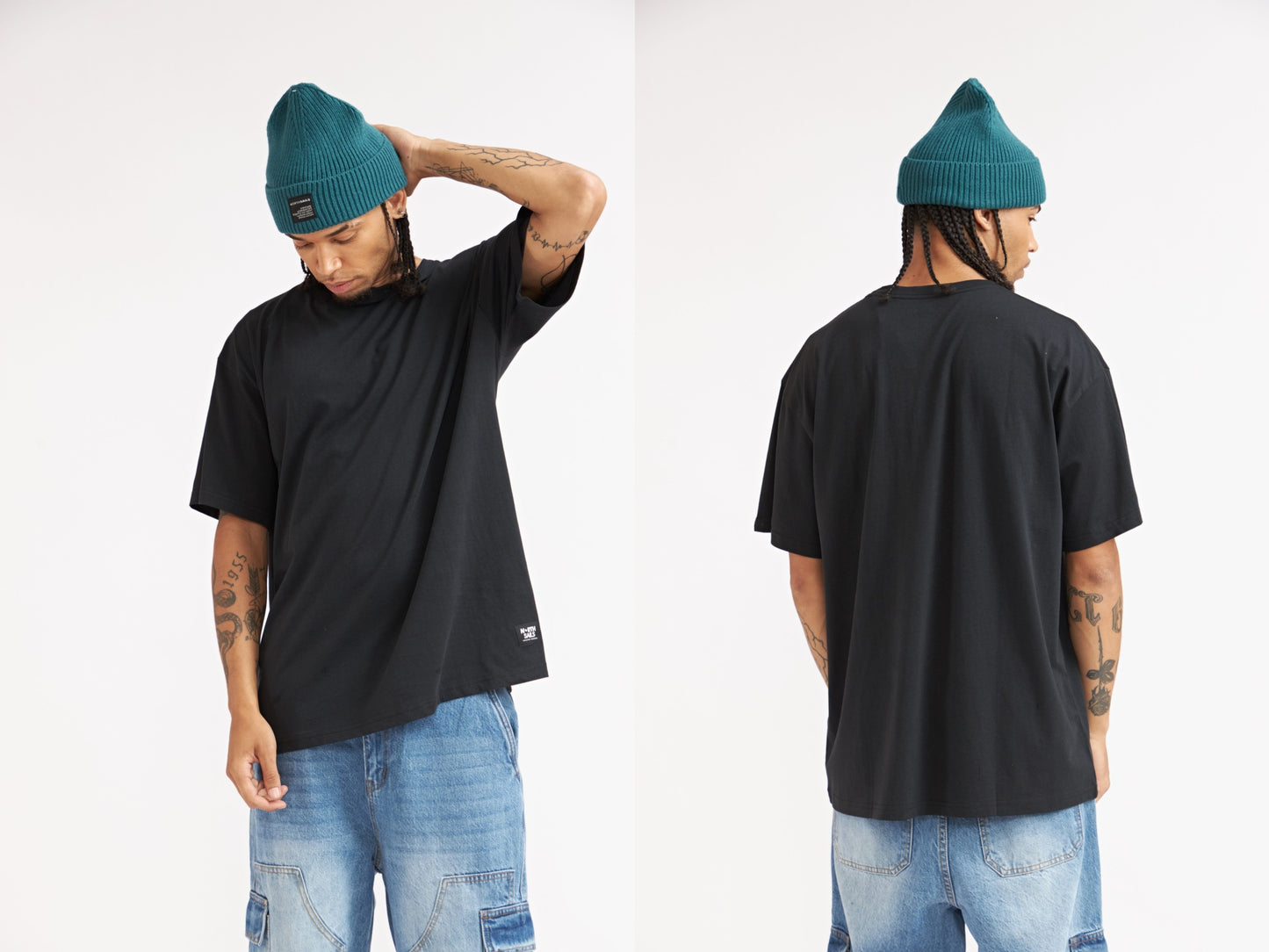 POLERA OVERSIZE NEGRO 100% ALGODON