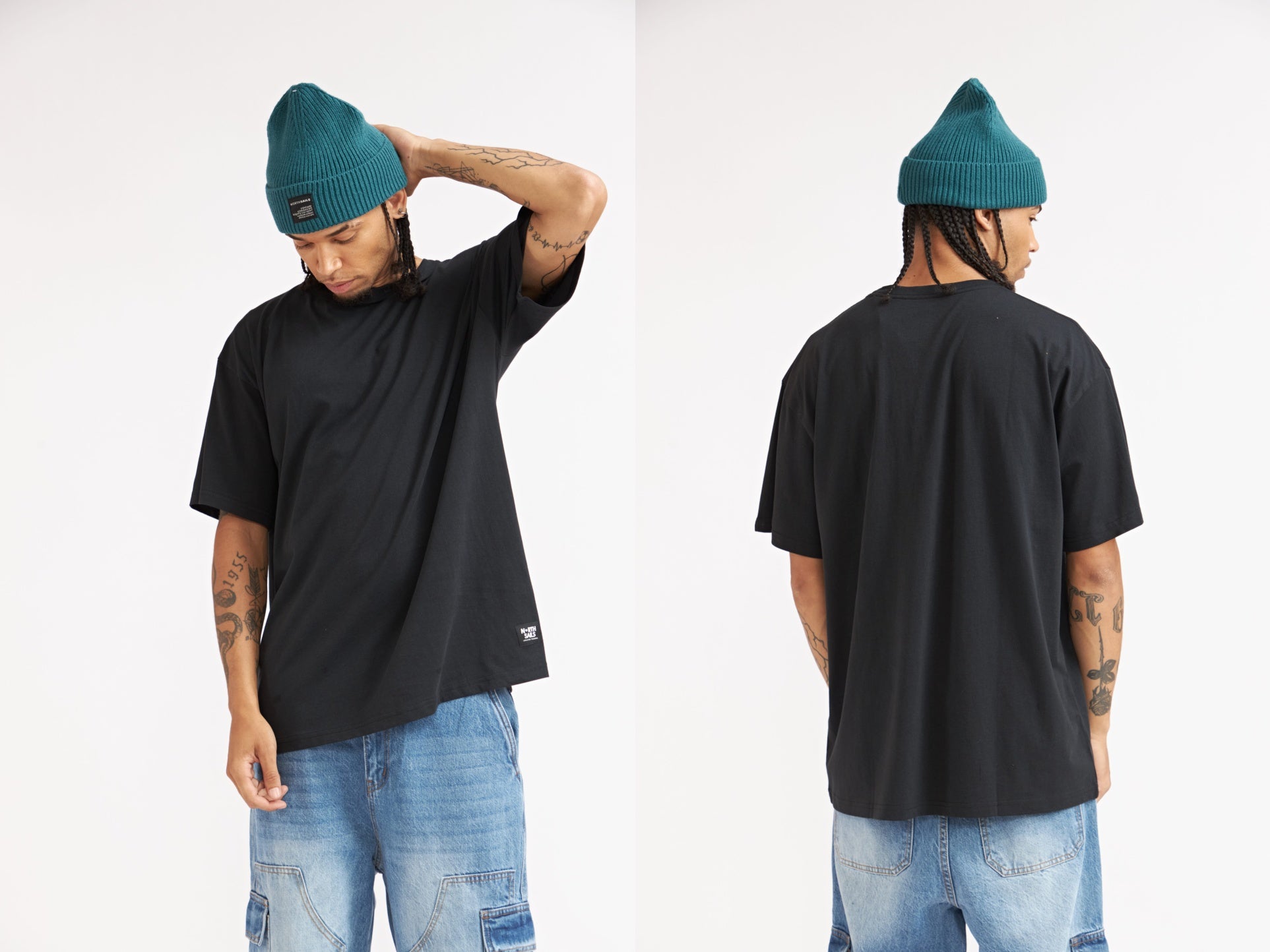 POLERA OVERSIZE NEGRO 100% ALGODON