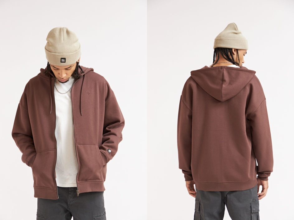 CHAQUETA BURDEO CON CIERRE OVERSIZE