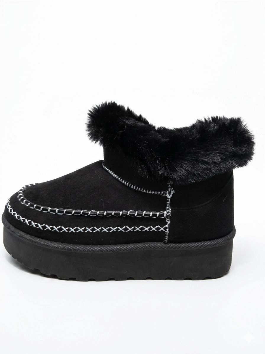 PANTUBOTAS BORDADAS CORTE ALTO NEGRO